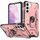 Custodia per telefono con supporto ad anello per Samsung Galaxy S21 Ultra 5G (oro rosa) Custodia per telefono con supporto ad anello per Samsung Galaxy S21 Ultra 5G (oro rosa)