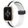 Per Garmin Forerunner Sq2 Music 20mm Cinturino in silicone pieghevole con chiusura magnetica (bianco + nero)
