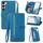 Per Samsung Galaxy S23 Plus 5G Custodia in pelle con cerniera floreale in rilievo (blu) Per Samsung Galaxy S23 Plus 5G Custodia in pelle con cerniera floreale in rilievo (blu)
