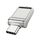 128 GB USB 2.0 + Type-C/USB-C Mini computer ad alta velocità e telefono Disco U rotante a doppio scopo (Argento)