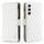 Per Samsung Galaxy S23 5G Diamond Lattice Zipper Portafoglio in pelle Flip Phone Case (bianco)