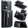Per Samsung Galaxy S22 Ultra 5G DG.MING M3 Series Custodia in pelle con custodia in polvere glitterata (nera) Per Samsung Galaxy S22 Ultra 5G DG.MING M3 Series Custodia in pelle con custodia in polvere glitterata (nera)