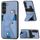 Per Samsung Galaxy S23 + 5G Custodia per cellulare con porta carte di credito in fibra di carbonio (blu) Per Samsung Galaxy S23 + 5G Custodia per cellulare con porta carte di credito in fibra di carbonio (blu)
