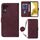 Per Samsung Galaxy S23 + 5G Crossbody 3D custodia in pelle con flip goffrata (vino rosso)