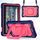 Per Amazon Kindle Fire 7 2022 Custodia per tablet con supporto per bracciale in silicone + PC (blu navy + rosa rossa) Per Amazon Kindle Fire 7 2022 Custodia per tablet con supporto per bracciale in silicone + PC (blu navy + rosa rossa)