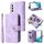 Per Samsung Galaxy S22 5G Custodia per telefono in pelle con cerniera per slot per schede multifunzionale (viola) Per Samsung Galaxy S22 5G Custodia per telefono in pelle con cerniera per slot per schede multifunzionale (viola)