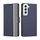 Per Samsung Galaxy S23 5G Custodia in pelle con bottoni laterali in tessuto twill (blu) Per Samsung Galaxy S23 5G Custodia in pelle con bottoni laterali in tessuto twill (blu)