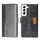 Per Samsung Galaxy S23 + 5G Custodia per telefono in pelle con fibbia laterale a contrasto di colore (nero + grigio) Per Samsung Galaxy S23 + 5G Custodia per telefono in pelle con fibbia laterale a contrasto di colore (nero + grigio)