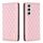 Per Samsung Galaxy S23 5G Diamond Lattice Custodia magnetica in pelle per telefono (rosa)