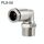 PL8-04 LAIZE Connettore rapido pneumatico a gomito con filettatura maschio in rame nichelato