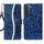 Per Samsung Galaxy S23 5G Custodia per telefono in pelle con polvere glitterata (blu)