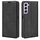 Per Samsung Galaxy S23 5G Custodia in pelle con ventosa magnetica retro-pelle (nera)