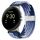 Per Google Pixel Watch cinturino in nylon con fibbia in metallo (blu bianco) Per Google Pixel Watch cinturino in nylon con fibbia in metallo (blu bianco)