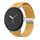 Per Google Pixel Watch Cinturino in silicone con fibbia pieghevole in tinta unita (giallo argento)