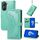 Per Asus Zenfone 9 Custodia in pelle goffrata fiore mandala (verde)