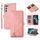 Per Samsung Galaxy S22 5G Custodia per telefono in pelle con cerniera per slot per schede con cerniera (rosa) Per Samsung Galaxy S22 5G Custodia per telefono in pelle con cerniera per slot per schede con cerniera (rosa)