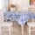 Tovaglia da caffè PEVA resistente all'olio e all'acqua, dimensioni: 152x152 cm (fiore blu) Tovaglia da caffè PEVA resistente all'olio e all'acqua, dimensioni: 152x152 cm (fiore blu)