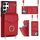 Per Samsung Galaxy S22 Ultra 5G Ring Holder Custodia per telefono con slot per schede RFID con cordino lungo (rosso) Per Samsung Galaxy S22 Ultra 5G Ring Holder Custodia per telefono con slot per schede RFID con cordino lungo (rosso)