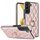 Per Samsung Galaxy S22 5G custodia in pelle PU rombica con supporto ad anello (oro rosa) Per Samsung Galaxy S22 5G custodia in pelle PU rombica con supporto ad anello (oro rosa)