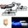 4 in 1 Car 16LEDs Grille Flash Lights Spie luminose con telecomando wireless (bianco blu)