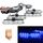 4 in 1 Car 16LEDs Grille Flash Lights Spie luminose con telecomando wireless (blu)