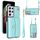 Per Samsung Galaxy S21 Ultra 5G Custodia per telefono in pelle con slot per schede RFID con cordino lungo (verde menta) Per Samsung Galaxy S21 Ultra 5G Custodia per telefono in pelle con slot per schede RFID con cordino lungo (verde menta)