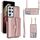 Per Samsung Galaxy S21 Ultra 5G Custodia per telefono in pelle con slot per schede RFID con cordino lungo (oro rosa) Per Samsung Galaxy S21 Ultra 5G Custodia per telefono in pelle con slot per schede RFID con cordino lungo (oro rosa)