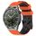 Per Huawei Watch GT 3 SE 22mm Cinturino in silicone bicolore con motivo a calcio (arancione + nero)