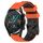 Per Huawei GT2 46mm 22mm Cinturino in silicone bicolore con motivo a calcio (arancione + nero)