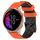 Per Garmin Venu 20mm Cinturino in silicone bicolore con motivo a calcio (arancione + nero) Per Garmin Venu 20mm Cinturino in silicone bicolore con motivo a calcio (arancione + nero)