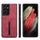 Per Samsung Galaxy S21 Ultra 5G Denior DV Elastic Card Cover posteriore in PU per telefono (rosso) Per Samsung Galaxy S21 Ultra 5G Denior DV Elastic Card Cover posteriore in PU per telefono (rosso)