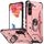 Custodia per telefono con supporto ad anello per Samsung Galaxy S23 5G (oro rosa) Custodia per telefono con supporto ad anello per Samsung Galaxy S23 5G (oro rosa)