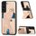 Per Samsung Galaxy S22 + 5G Portafoglio in fibra di carbonio Custodia per cellulare con supporto a forma di K (cachi) Per Samsung Galaxy S22 + 5G Portafoglio in fibra di carbonio Custodia per cellulare con supporto a forma di K (cachi)