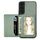 Per Samsung Galaxy S22 5G Custodia per cellulare a portafoglio con carta magnetica in fibra di carbonio (verde) Per Samsung Galaxy S22 5G Custodia per cellulare a portafoglio con carta magnetica in fibra di carbonio (verde)