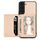 Per Samsung Galaxy S22 5G Custodia a portafoglio per carte magnetiche in fibra di carbonio (cachi) Per Samsung Galaxy S22 5G Custodia a portafoglio per carte magnetiche in fibra di carbonio (cachi)