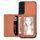 Per Samsung Galaxy S22+ 5G Custodia a portafoglio per carte magnetiche in fibra di carbonio (marrone) Per Samsung Galaxy S22+ 5G Custodia a portafoglio per carte magnetiche in fibra di carbonio (marrone)