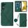Per Samsung Galaxy S23 5G Crossbody 3D Custodia in pelle Flip in rilievo (verde scuro)