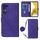 Per Samsung Galaxy S23 + 5G Crossbody 3D Custodia in pelle con vibrazione in rilievo (viola)