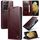 Custodia in pelle per Samsung Galaxy S21 Ultra 5G CaseMe 003 Crazy Horse Texture (rosso vino) Custodia in pelle per Samsung Galaxy S21 Ultra 5G CaseMe 003 Crazy Horse Texture (rosso vino)