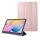 Per Samsung Galaxy Tab S6 Lite Custodia in pelle pieghevole a 3 pieghe in tinta unita (oro rosa) Per Samsung Galaxy Tab S6 Lite Custodia in pelle pieghevole a 3 pieghe in tinta unita (oro rosa)