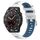 Per Huawei Watch GT3 SE 22mm Cinturino sportivo in silicone con fibbia in acciaio bicolore (bianco + blu)
