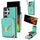 Per Samsung Galaxy S22 Ultra 5G Custodia a portafoglio per scheda hardware con cerniera (verde menta) Per Samsung Galaxy S22 Ultra 5G Custodia a portafoglio per scheda hardware con cerniera (verde menta)