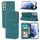 Custodia in pelle per Samsung Galaxy S23+ 5G con strisce in rilievo (verde scuro) Custodia in pelle per Samsung Galaxy S23+ 5G con strisce in rilievo (verde scuro)