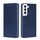 Per Samsung Galaxy S23 5G Custodia per telefono in pelle con vibrazione orizzontale magnetica a forma di mucca (blu)