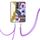 Per Samsung Galaxy S23 5G Custodia in TPU con fiori e piante serie IMD con cordino (begonia viola) Per Samsung Galaxy S23 5G Custodia in TPU con fiori e piante serie IMD con cordino (begonia viola)