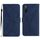 Custodia per telefono in pelle goffrata con cuciture per Sony Xperia 10 V (blu) Custodia per telefono in pelle goffrata con cuciture per Sony Xperia 10 V (blu)