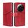 Per Xiaomi 13 Ultra 5G Custodia in pelle con cuciture geometriche (rosso)