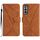 Per Samsung Galaxy S22 + 5G Custodia in pelle goffrata con cuciture (marrone) Per Samsung Galaxy S22 + 5G Custodia in pelle goffrata con cuciture (marrone)