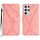 Per Samsung Galaxy S21 Ultra 5G Custodia in pelle goffrata con cuciture (rosa) Per Samsung Galaxy S21 Ultra 5G Custodia in pelle goffrata con cuciture (rosa)