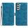 Per Samsung Galaxy S22+ 5G Custodia in pelle con motivo floreale in rilievo (blu) Per Samsung Galaxy S22+ 5G Custodia in pelle con motivo floreale in rilievo (blu)